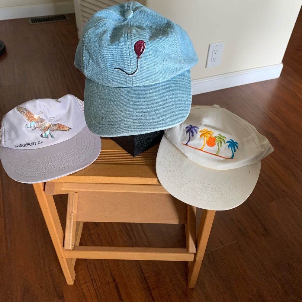 Set of Three adjustable Embroidered Caps
